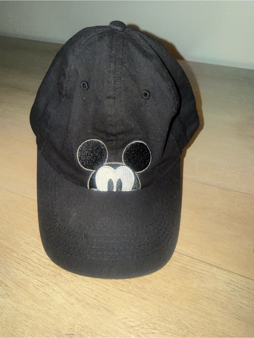 Disney Black Mickey Mouse Peeking Baseball Cap Unisex